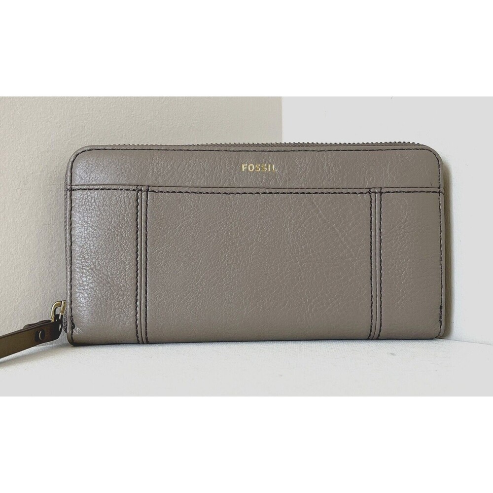New Fossil Jori Zip Clutch wristlet RFID Wallet Vintage Khaki
